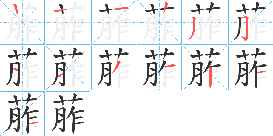 葄字笔顺的正确写法图